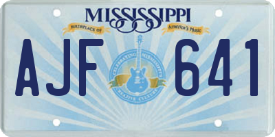 MS license plate AJF641