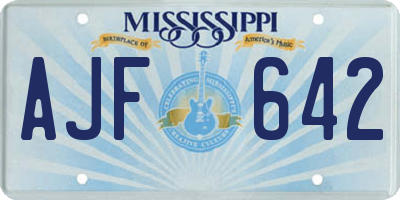 MS license plate AJF642