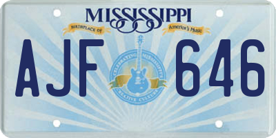 MS license plate AJF646