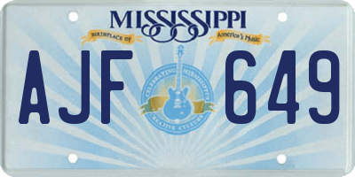 MS license plate AJF649