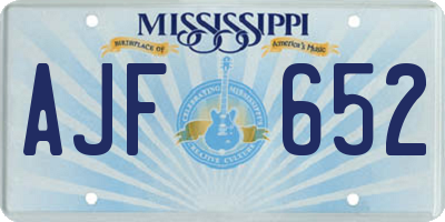 MS license plate AJF652