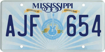 MS license plate AJF654
