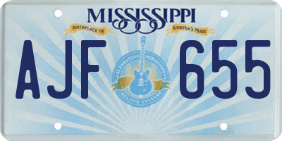 MS license plate AJF655