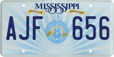 MS license plate AJF656