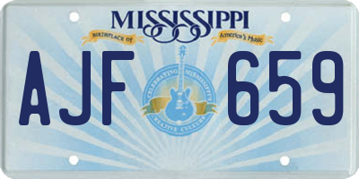 MS license plate AJF659