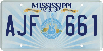 MS license plate AJF661
