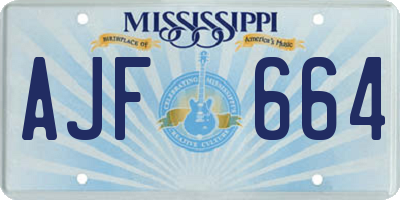 MS license plate AJF664