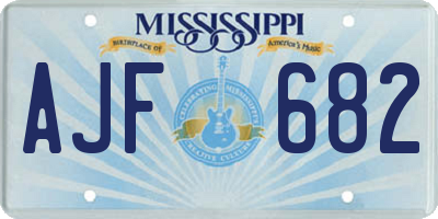 MS license plate AJF682