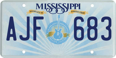 MS license plate AJF683