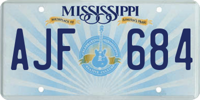 MS license plate AJF684