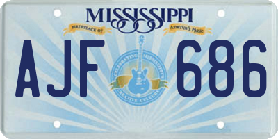 MS license plate AJF686