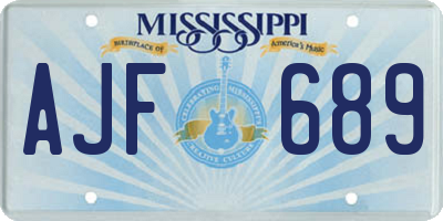 MS license plate AJF689