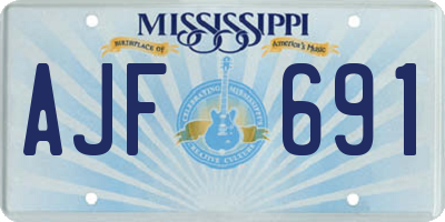 MS license plate AJF691