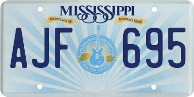 MS license plate AJF695