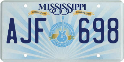 MS license plate AJF698