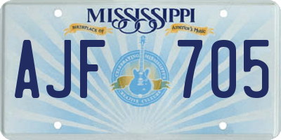 MS license plate AJF705