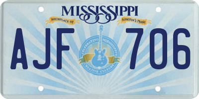 MS license plate AJF706