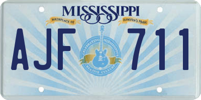 MS license plate AJF711
