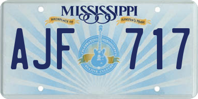 MS license plate AJF717