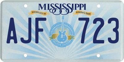 MS license plate AJF723