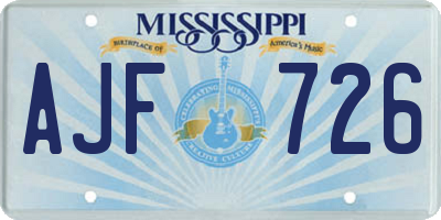 MS license plate AJF726