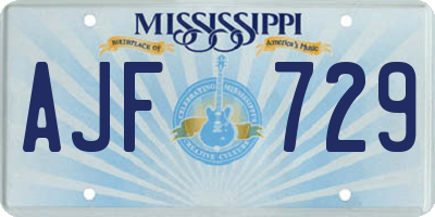 MS license plate AJF729