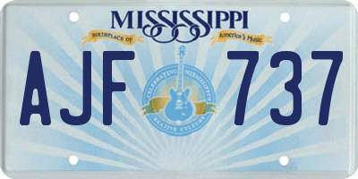 MS license plate AJF737
