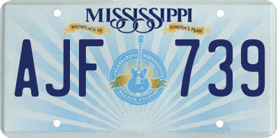 MS license plate AJF739