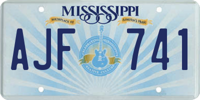 MS license plate AJF741