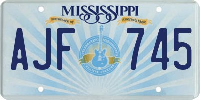 MS license plate AJF745