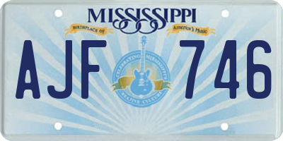 MS license plate AJF746
