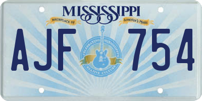 MS license plate AJF754