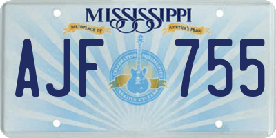 MS license plate AJF755