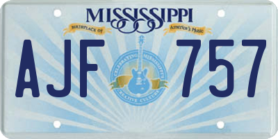 MS license plate AJF757