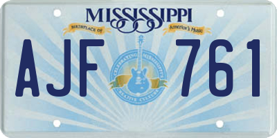 MS license plate AJF761