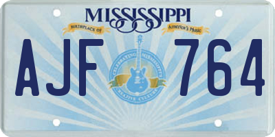 MS license plate AJF764