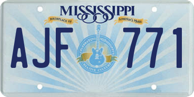 MS license plate AJF771
