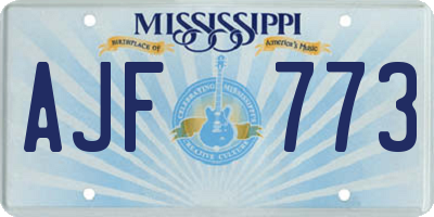 MS license plate AJF773