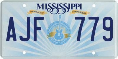 MS license plate AJF779