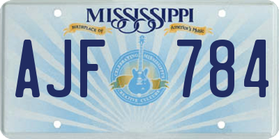 MS license plate AJF784