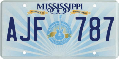 MS license plate AJF787