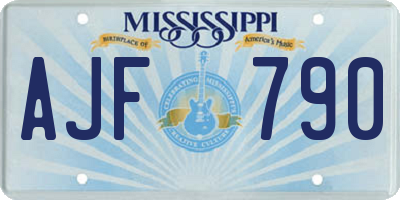 MS license plate AJF790