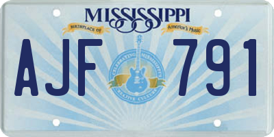 MS license plate AJF791