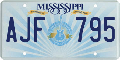 MS license plate AJF795