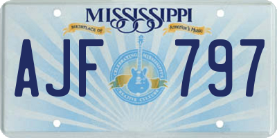 MS license plate AJF797
