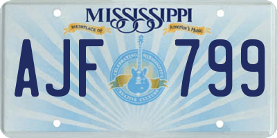 MS license plate AJF799