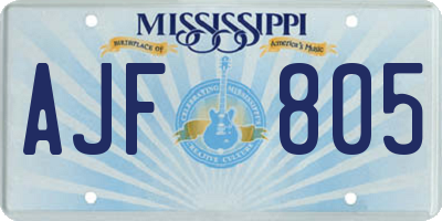 MS license plate AJF805