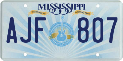 MS license plate AJF807