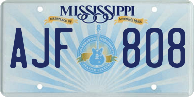 MS license plate AJF808