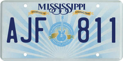 MS license plate AJF811